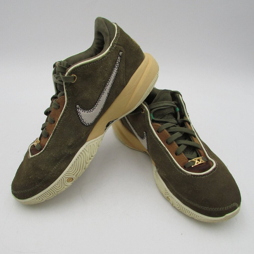 Nike LeBron XX 20 Olive Green Sneakers Shoes DV1193-901 Men's Size 9